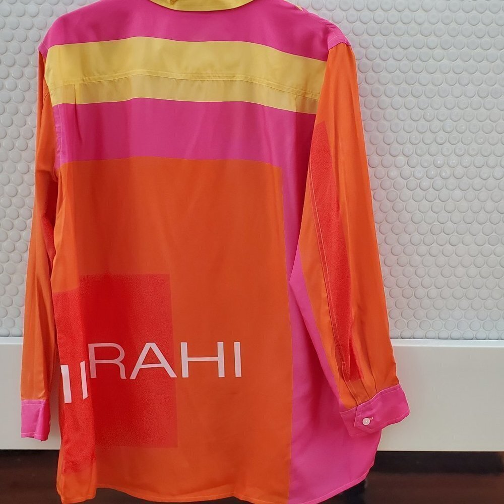 Isaac Mizrahi Target Silk Color block Tunic womens size XS Oversized - Picture 8 of 8